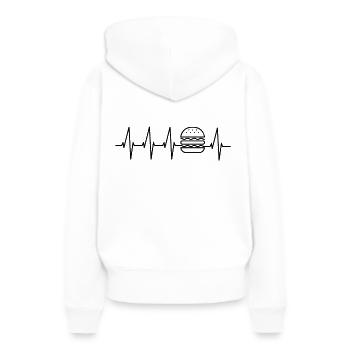 Délicieux burgers - Sweat à capuche Premium bio Femme - blanc - Dos - Julia (174cm)