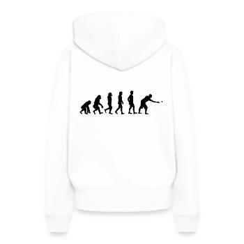 Boccia und Petanque Spiel - Frauen Premium Bio Hoodie - Weiß - Hinten - Julia (174cm)