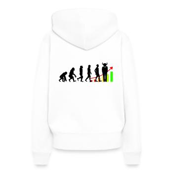 Bullish Bourse Crypto Flics Bourse - Sweat à capuche Premium bio Femme - blanc - Dos - Julia (174cm)