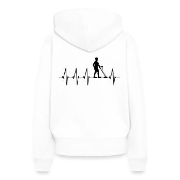 Metalldetektor - Frauen Premium Bio Hoodie - Weiß - Hinten - Julia (174cm)