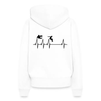 Parkour Geschenk Parcours Vault - Frauen Premium Bio Hoodie - Weiß - Hinten - Julia (174cm)