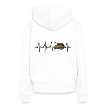 Panzer - Sweat à capuche Premium bio Femme - blanc - Dos - Julia (174cm)