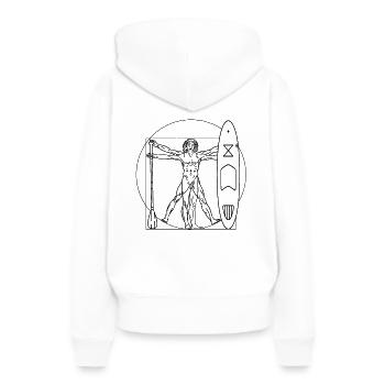 SUP - Frauen Premium Bio Hoodie - Weiß - Hinten - Julia (174cm)