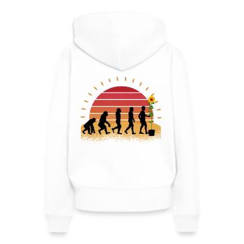 Retro Garten Natur Sonnenblumen garden sunflower - Frauen Premium Bio Hoodie - Weiß - Hinten - Julia (174cm)