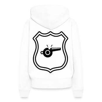 Whistle Pipe Armoiries - Sweat à capuche Premium bio Femme - blanc - Dos - Julia (174cm)