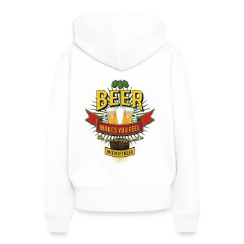 La BIÈRE vous fait sentir Öl - Sweat à capuche Premium bio Femme - blanc - Dos - Julia (174cm)