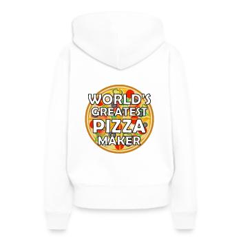 Pizza Pizzeria Pizzaiolo - Sweat à capuche Premium bio Femme - blanc - Dos - Julia (174cm)