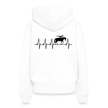 Voltigieren Mädchen Volti Training und Turnier - Frauen Premium Bio Hoodie - Weiß - Hinten - Julia (174cm)