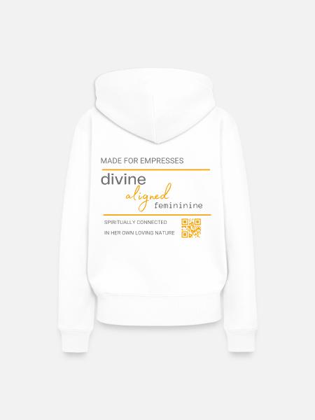 Divine aligned feminine - Frauen Premium Bio Hoodie - Weiß