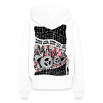 L’histoire se répète... - Sweat à capuche Premium bio Femme - blanc - Dos - Julia (174cm)