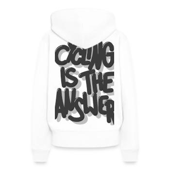 Le vélo est la solution - Sweat à capuche Premium bio Femme - blanc - Dos - Julia (174cm)