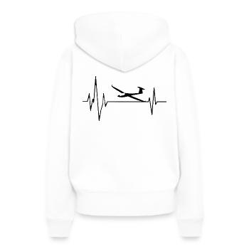 Planeur Battement de coeur Planeur - Sweat à capuche Premium bio Femme - blanc - Dos - Julia (174cm)