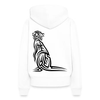 Tatouage tribal de suricate - Sweat à capuche Premium bio Femme - blanc - Dos - Julia (174cm)