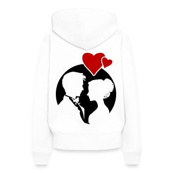 Silhouette de mariage de couple marié - Sweat à capuche Premium bio Femme - blanc - Dos - Julia (174cm)
