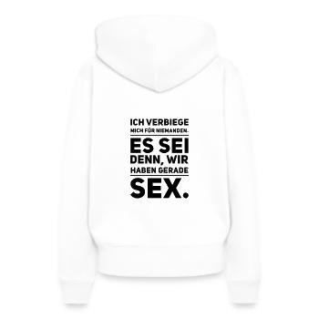 Doppeldeutig Sex | versauter Spruch Witz Geschenk - Frauen Premium Bio Hoodie - Weiß - Hinten - Julia (174cm)