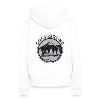 Dogscooting Rollerfahren mit hund - Frauen Premium Bio Hoodie - Weiß - Hinten - Julia (174cm)