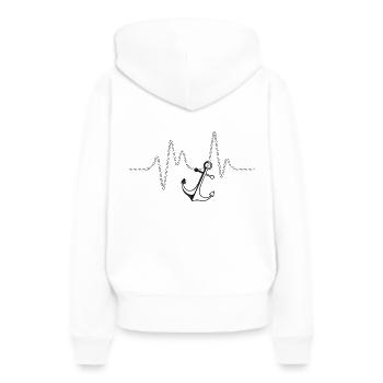 Herzschlag maritim Anker - Frauen Premium Bio Hoodie - Weiß - Hinten - Julia (174cm)