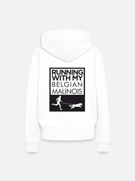 belgischer malinois Laufshirt - Frauen Premium Bio Hoodie - Weiß