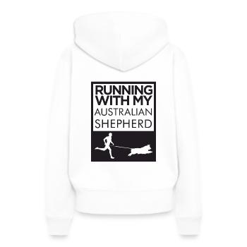 Race de chien de berger australien - Sweat à capuche Premium bio Femme - blanc - Dos - Julia (174cm)
