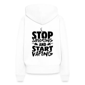 Vape | Dampfer Dampfen Vapen E-Zigarette Geschenk - Frauen Premium Bio Hoodie - Weiß - Hinten - Julia (174cm)