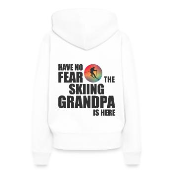 Le grand-père du ski - Sweat à capuche Premium bio Femme - blanc - Dos - Julia (174cm)