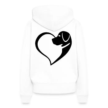 Dog heart in black - Women’s Premium Organic Hoodie - white - Back - Julia (174cm)