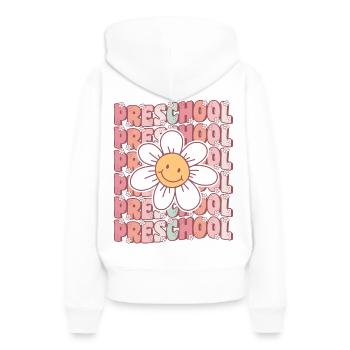 Groovy Vorschule Erster Tag der Vorschule - Frauen Premium Bio Hoodie - Weiß - Hinten - Julia (174cm)