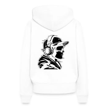 Spieleliebhaber - Frauen Premium Bio Hoodie - Weiß - Hinten - Julia (174cm)