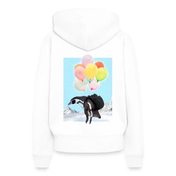 Penguin with balloons - Women’s Premium Organic Hoodie - white - Back - Julia (174cm)