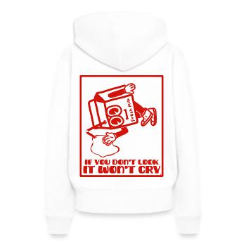 Erziehungsberatung Kunst - Verschüttete Milch Idome Kind - Frauen Premium Bio Hoodie - Weiß - Hinten - Julia (174cm)