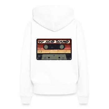 Acid Kassette Club 90er Techno Berlin Rave Trance - Frauen Premium Bio Hoodie - Weiß - Hinten - Julia (174cm)