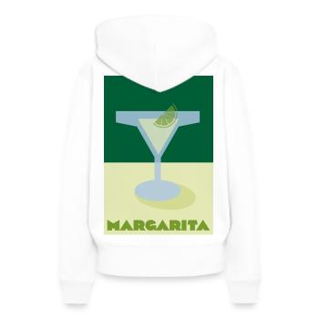 Margarita Imprimé - Sweat à capuche Premium bio Femme - blanc - Dos - Julia (174cm)