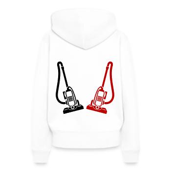 Icône d’aspirateur - Sweat à capuche Premium bio Femme - blanc - Dos - Julia (174cm)