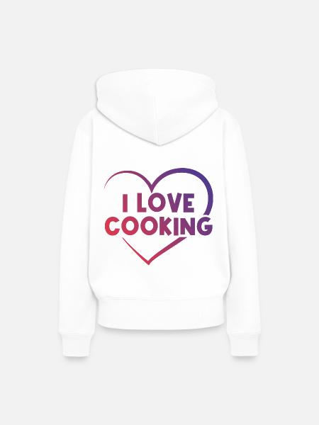 Ich liebe Kochen - Frauen Premium Bio Hoodie - Weiß