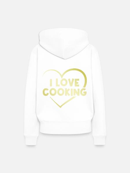 Ich liebe Kochen - Frauen Premium Bio Hoodie - Weiß