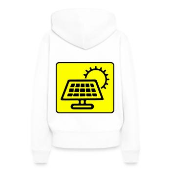 Photovoltaik Anlage Symbol Solar Energie - Frauen Premium Bio Hoodie - Weiß - Hinten - Julia (174cm)