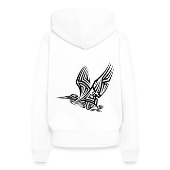 Pelikan Tribal Tattoo - Frauen Premium Bio Hoodie - Weiß - Hinten - Julia (174cm)
