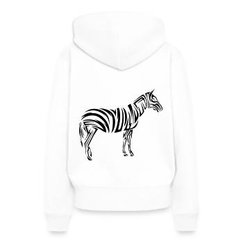 Tatouage tribal Zebra - Sweat à capuche Premium bio Femme - blanc - Dos - Julia (174cm)