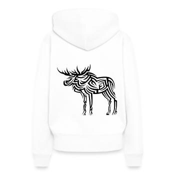 Tatouage tribal d’orignal - Sweat à capuche Premium bio Femme - blanc - Dos - Julia (174cm)