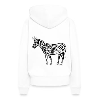 Tatouage tribal d’âne - Sweat à capuche Premium bio Femme - blanc - Dos - Julia (174cm)