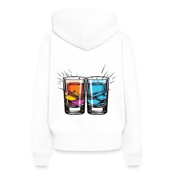 Tequila Glas - Frauen Premium Bio Hoodie - Weiß - Hinten - Julia (174cm)