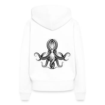 Tatouage tribal Octopus - Sweat à capuche Premium bio Femme - blanc - Dos - Julia (174cm)