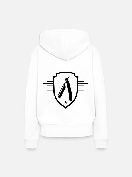 Barber Rasierklinge - Frauen Premium Bio Hoodie - Weiß