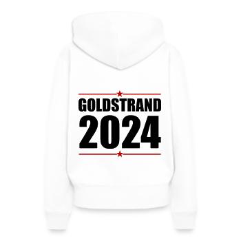 Sables d’or 2024 - Sweat à capuche Premium bio Femme - blanc - Dos - Julia (174cm)
