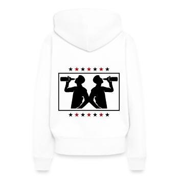 Buveur Bière Silhouette - Sweat à capuche Premium bio Femme - blanc - Dos - Julia (174cm)