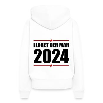 Lloret De Mar 2024 Urlaub - Frauen Premium Bio Hoodie - Weiß - Hinten - Julia (174cm)