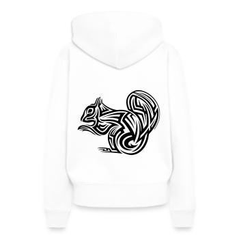 Tatouage tribal d’écureuil - Sweat à capuche Premium bio Femme - blanc - Dos - Julia (174cm)