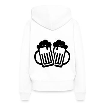 Bierglas Symbol - Frauen Premium Bio Hoodie - Weiß - Hinten - Julia (174cm)