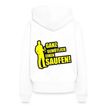 Gemütlich Saufen Feierabend - Frauen Premium Bio Hoodie - Weiß - Hinten - Julia (174cm)