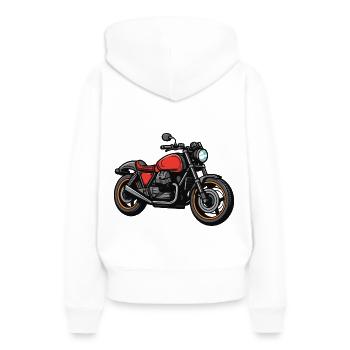 Motard Motard - Sweat à capuche Premium bio Femme - blanc - Dos - Julia (174cm)